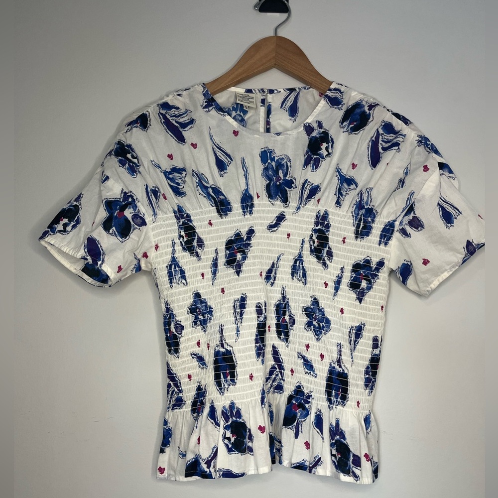 BAUM UND PFERDGARTEN Smocked Cotton Top Size 36